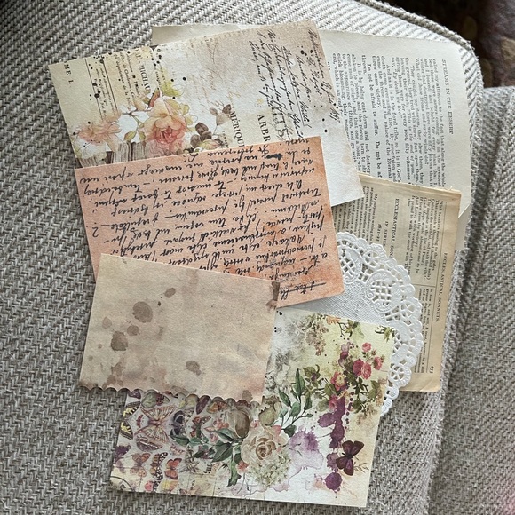 HANDMADE WITH LOVE Other - SLOW STITCHING KIT, JUNK JOURNAL, SCRAPBOOKING SUPPLIES & SNIPPET, OVER 45 piece